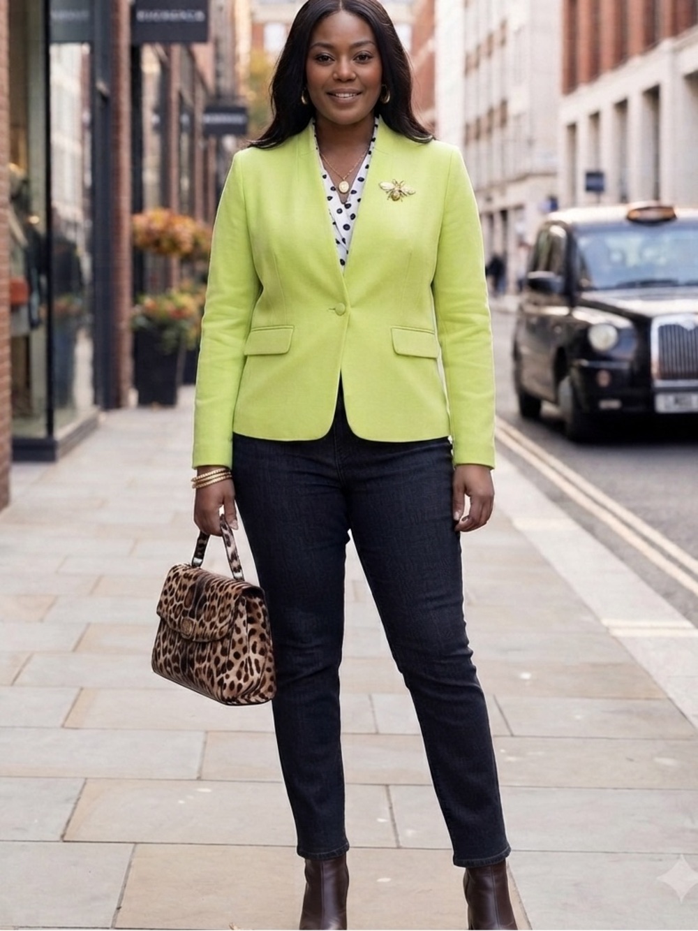 ELOQUII Lime Green Collarless Blazer One-Button Plus Size 18